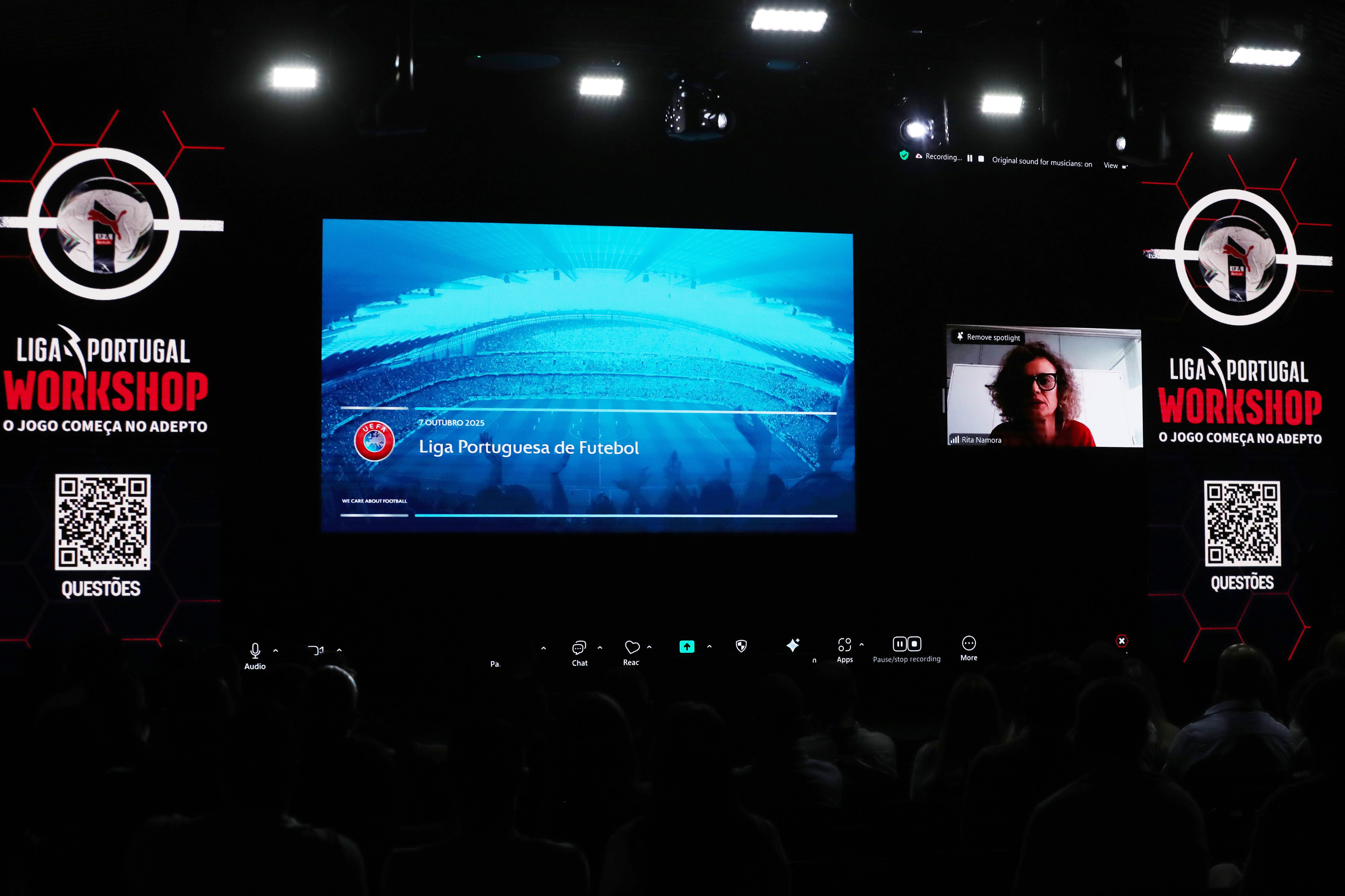 Rita Namora de la UEFA explicando el ecosistema de billetes